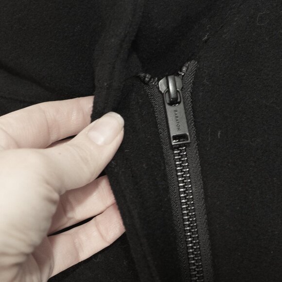 Babaton Cocoon Coat Black Cashmere Wool Funnel Neck Minimal Goth Quiet Lux Coat - Picture 16 of 16